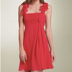 BCBG Bright Red Silk Cocktail Mini Dress